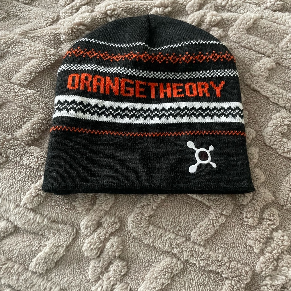 Orangetheory Black and Orange Knit Beanie